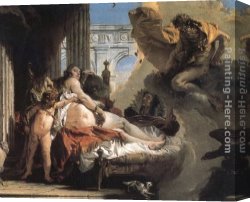 Jupiter And Antiope Canvas Paintings - Jupiter and Dana&euml; by Giovanni Battista Tiepolo