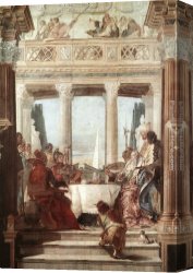 Cleopatra Testing Poisons on Condemned Prisoners Canvas Paintings - The Banquet of Cleopatra by Giovanni Battista Tiepolo