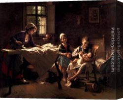 Family Canvas Paintings - A Happy Family by Giovanni Battista Torriglia