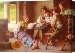 Plays Canvas Paintings - Play-Time by Giovanni Battista Torriglia