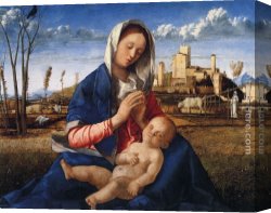 The Virgin And Child with Five Angels Canvas Paintings - Virgin and Child by Giovanni Bellini