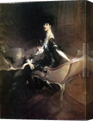 Giovanni Paolo Pannini Canvas Paintings - Consuelo, Duchess of Marlborough, with Her Son Ivor Spencer-Churchill by Giovanni Boldini