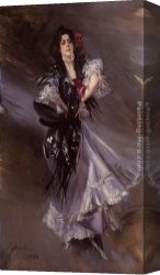 The Spanish Dancer Canvas Paintings - Portrait of Anita de la Ferie, 'The Spanish Dancer' by Giovanni Boldini