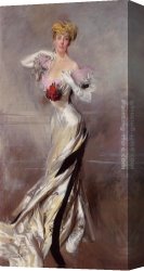 Countess Canvas Paintings - Portrait of the Countess Zichy by Giovanni Boldini