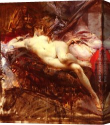 Giovanni Paolo Pannini Canvas Paintings - Reclining Nude by Giovanni Boldini
