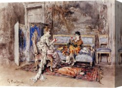 The Conversation Canvas Paintings - The Conversation by Giovanni Boldini