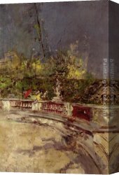 The Umbrellas Canvas Paintings - The Red Umbrella by Giovanni Boldini