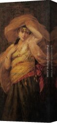 Costa Canvas Paintings - An Arab Dancer by Giovanni Costa