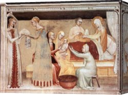 Virgin Canvas Paintings - The Birth of the Virgin by Giovanni da Milano