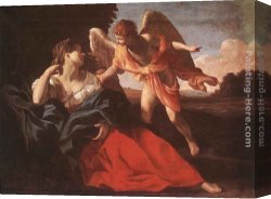 Wilderness Canvas Paintings - Hagar in the Wilderness by Giovanni Lanfranco