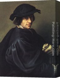 Giulio Canvas Paintings - Portrait of Father Galeazzo Campi by Giulio Campi