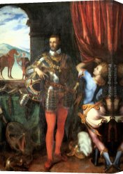 Giulio Canvas Paintings - Portrait of Ottavio Farnese by Giulio Campi