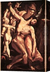 Cesare Canvas Paintings - The Martyrdom of St Sebastian by Giulio Cesare Procaccini