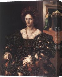 Giulio Canvas Paintings - Portrait of a Woman by Giulio Romano
