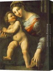 Giulio Canvas Paintings - Virgin with the Child by Giulio Romano