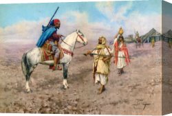 Giulio Canvas Paintings - A Desert Camp by Giulio Rosati