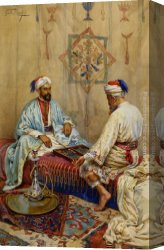 Giulio Canvas Paintings - A Game of Tavli by Giulio Rosati