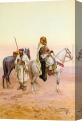 Giulio Canvas Paintings - A Rest in the Desert by Giulio Rosati
