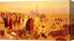 Giulio Canvas Paintings - An Arabian Market by Giulio Rosati