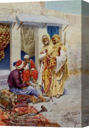 Giulio Canvas Paintings - Carpet Seller by Giulio Rosati