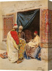 Giulio Canvas Paintings - The Carpet Merchant by Giulio Rosati