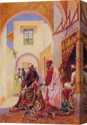 Giulio Canvas Paintings - The Carpet Sellers by Giulio Rosati