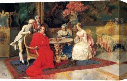 Giulio Canvas Paintings - The Chess Players by Giulio Rosati