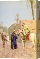 Giulio Canvas Paintings - The Discussion by Giulio Rosati