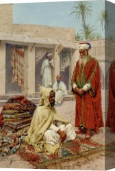 Giulio Canvas Paintings - The Rug Merchant by Giulio Rosati