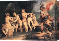 Diana And Acteon Canvas Paintings - Diana and Actaeon by Giuseppe Cesari