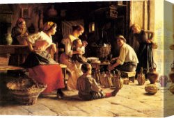 Cleopatra Testing Poisons on Condemned Prisoners Canvas Paintings - Testing the Vintage by Giuseppe Magni