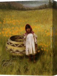 The Three Graces Canvas Paintings - Frannys Girl Grace by Grace Carpenter Hudson