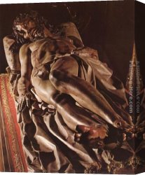 Dead Christ Attended by Two Angels Canvas Paintings - The Dead Christ by Gregorio Fernandez