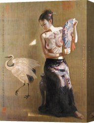 Good Canvas Paintings - Crane of Good Fortune by Guan zeju