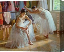 A Sunny Morning at Beaumont-le Roger Canvas Paintings - Morning sunshine by Guan zeju