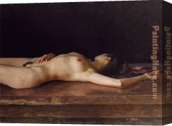 Nude Canvas Paintings - nude on a board by Guan zeju