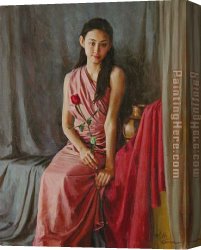 Guan Canvas Paintings - RedRose by Guan zeju