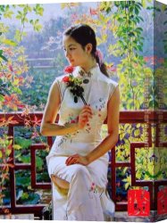 Spirit of Spring Canvas Paintings - spring beauty by Guan zeju