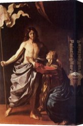 The Apparition [detail] Canvas Paintings - Apparition of Christ to the Virgin by Guercino