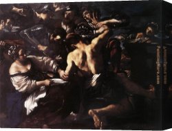 Guercino Canvas Paintings - Samson Captured by the Philistines by Guercino