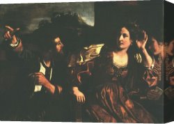 Receiving Canvas Paintings - Semiramis Receiving Word of the Revolt of Babylon by Guercino