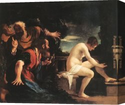 Elder Canvas Paintings - Susanna and the Elders by Guercino