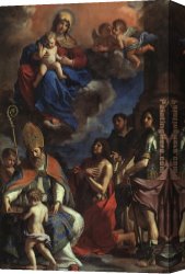 Guercino Canvas Paintings - The Patron Saints of Modena by Guercino