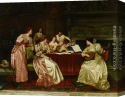 Musical Instruments Canvas Paintings - A Musical Evening by Guglielmo Zoochi