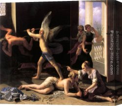 Guido Cagnacci Canvas Paintings - Martha Rebuking Mary for her Vanity by Guido Cagnacci