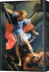 Guido Cagnacci Canvas Paintings - Archangel Michael by Guido Reni