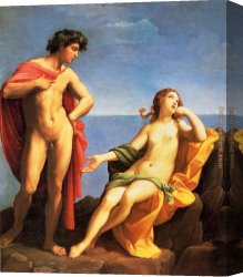 Guido Cagnacci Canvas Paintings - Bacchus And Ariadne by Guido Reni