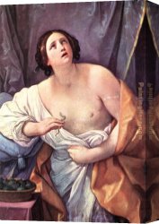 Cleopatra Testing Poisons on Condemned Prisoners Canvas Paintings - Cleopatra by Guido Reni