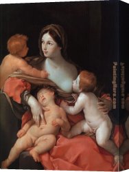 Guido Cagnacci Canvas Paintings - Reni Charity by Guido Reni