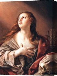 Guido Cagnacci Canvas Paintings - The Penitent Magdalene by Guido Reni